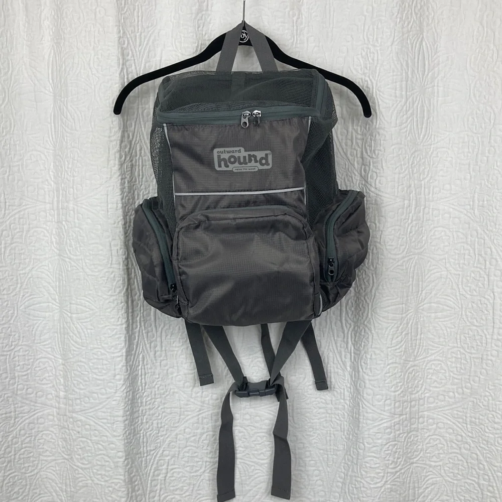 Outward Hound PoochPouch Dog Carrier Backpack, Gray up to 20lbs.